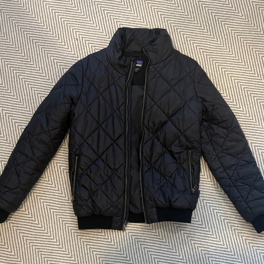 Patagonia Black Quilted Bomber Jacket